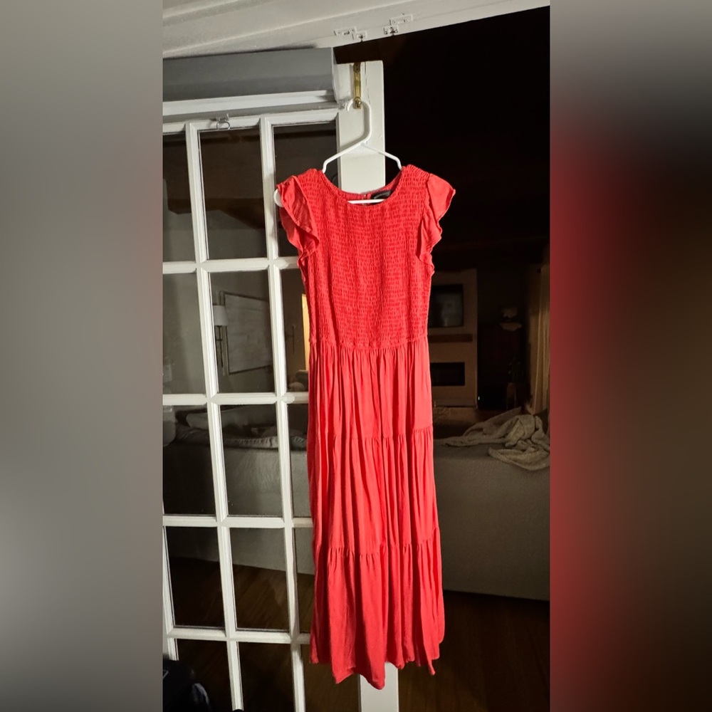 Elegant Coral Maxi Dress